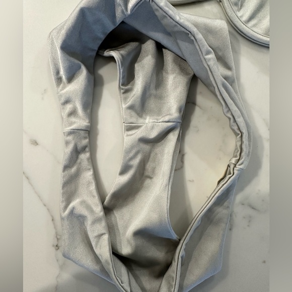 Like New TJ Swim Silver Shine Bikini Top & Bottom Bathing Suit Set - Picture 6 of 6